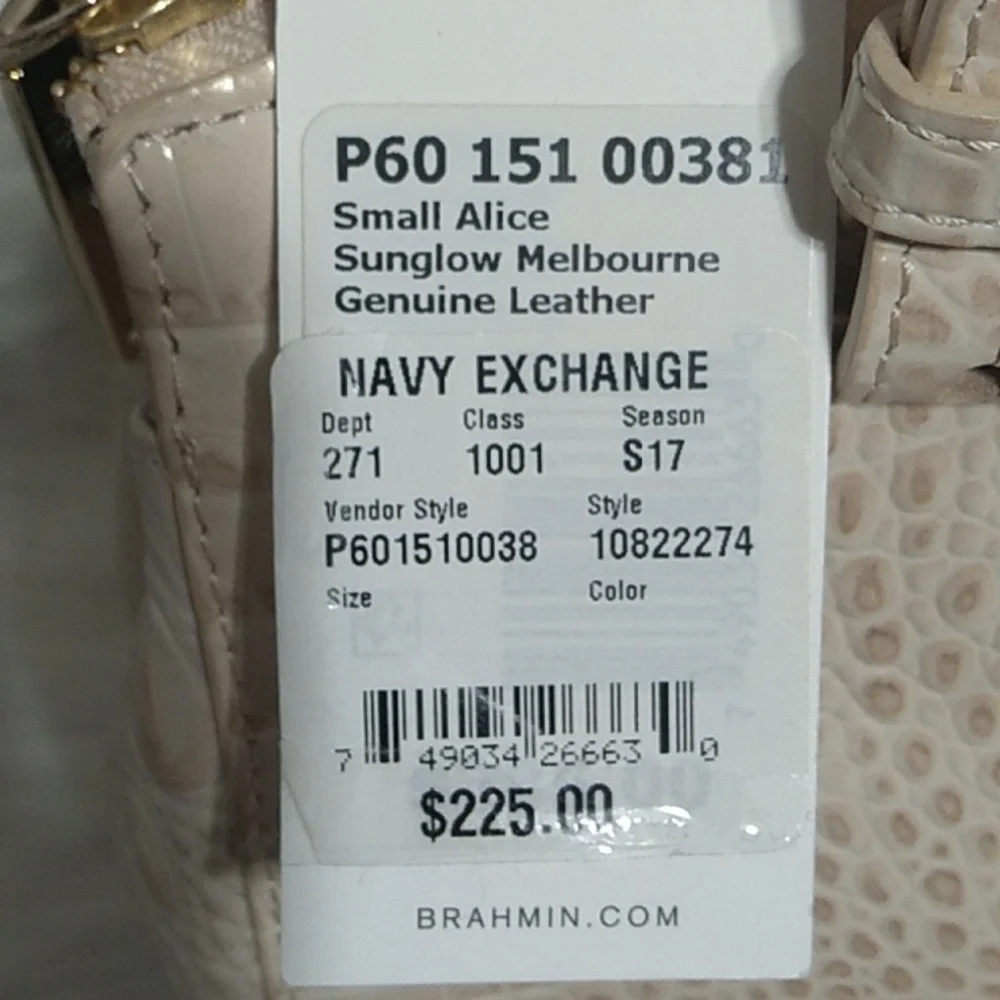 SOLD!! NWT Alice Sunglow Melbourne Genuine Leather Brahmin Bag W Dust Bag - Picture 6 of 16